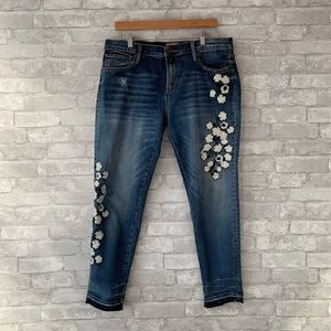 Free People Driftwood Marilyn floral skinny jeans